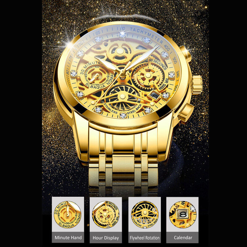 Reloj de pulsera para hombre, reloj masculino de lujo, Original, resistente al agua, elegante