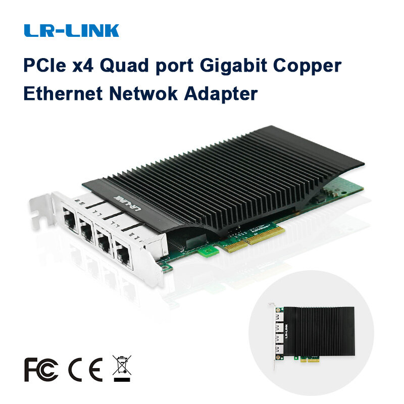 Adaptateur réseau Intel I350 Nic, carte réseau Gigabit Ethernet, Quad-port, LR-LINK, 2005PT, Application industrielle, PCI-E