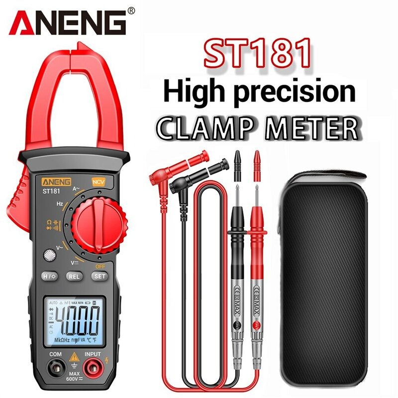 ANENG ST181 Klemmeter Digitale Multimeter DC/AC-spanning 4000 telt huidige Ampeter Tester Auto Amp Hz Capaciteit NCV Ohm Test