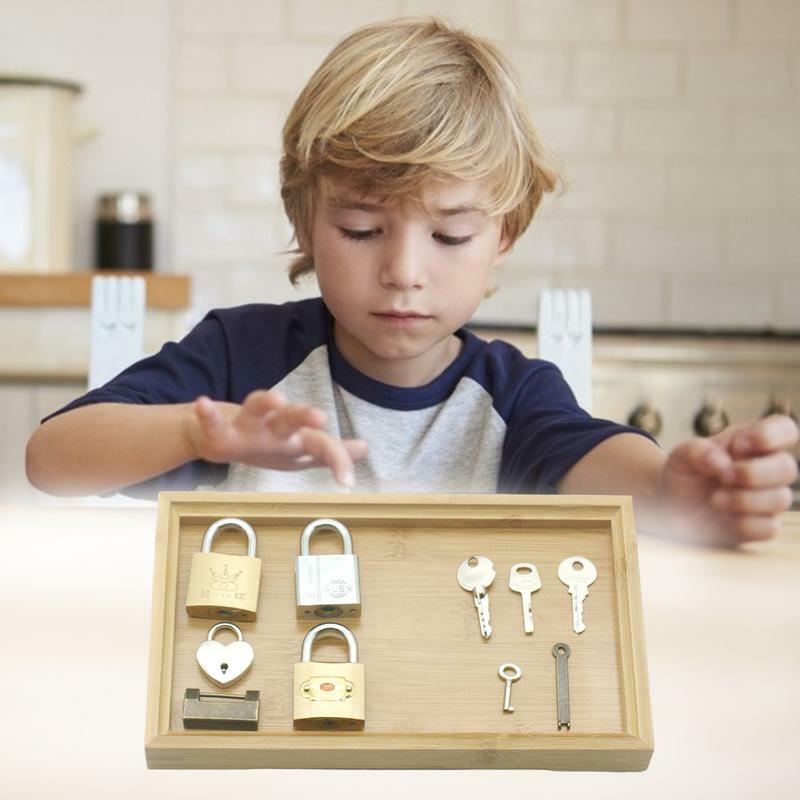 Set Kunci Mainan Set Kunci dan Kunci Warna Permainan Pendidikan Montessori Belajar Awal Mainan Pendidikan Prasekolah untuk Siswa