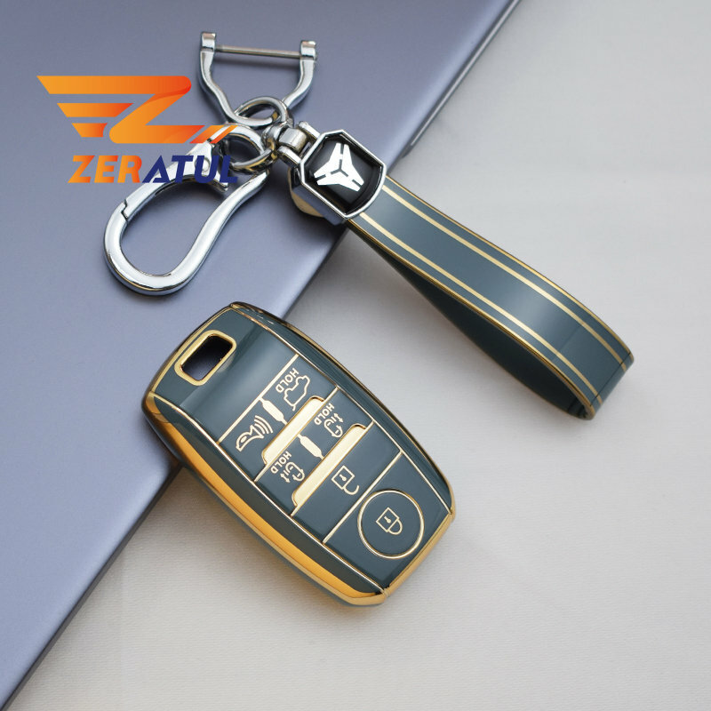 6 Knoppen Zachte Tpu Smart Key Case Cover Shell Fob Houder Protector Voor Kia Sedona Grand Carnaval Sorento Sleutelhanger Accessoires