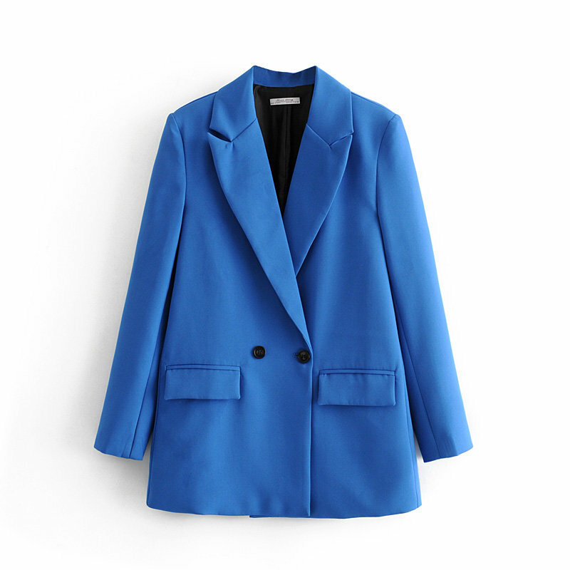 Blazer de doble botonadura para mujer, abrigo clásico suelto, chaqueta de traje, prendas de vestir elegantes, trajes para mujer, 2022