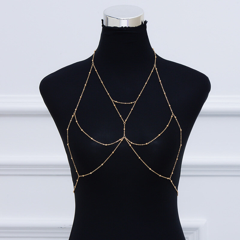 Moda krzyż pierś biustonosz łańcuszek biżuteria Bikini dla kobiet czeski błyszczący urok kryształ Rhinestone seksowny łańcuch piersi sukienka