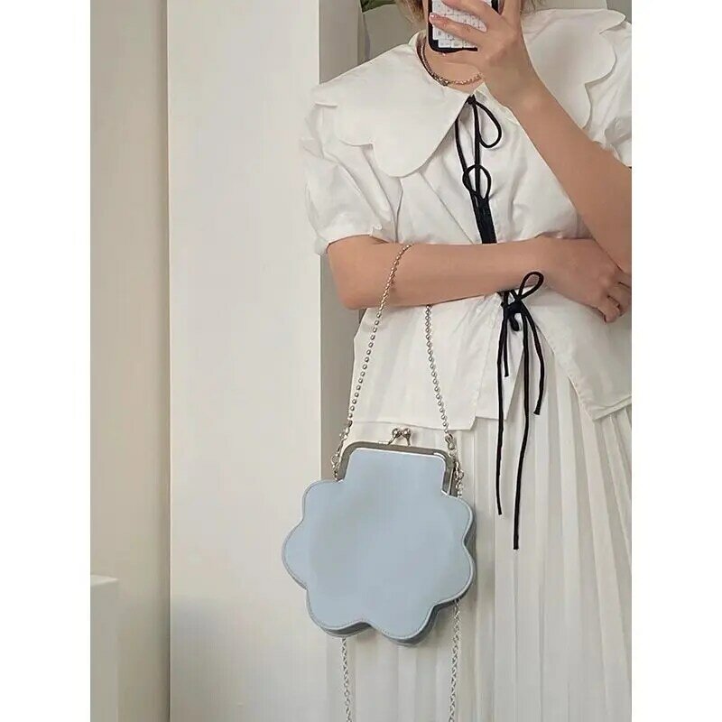 MBTI Cute Girly Cloud Clip Handbag Ladies 2022 Summer Fashion Versatile Crossbody Bag for Women Coin Purse with Free Shipping