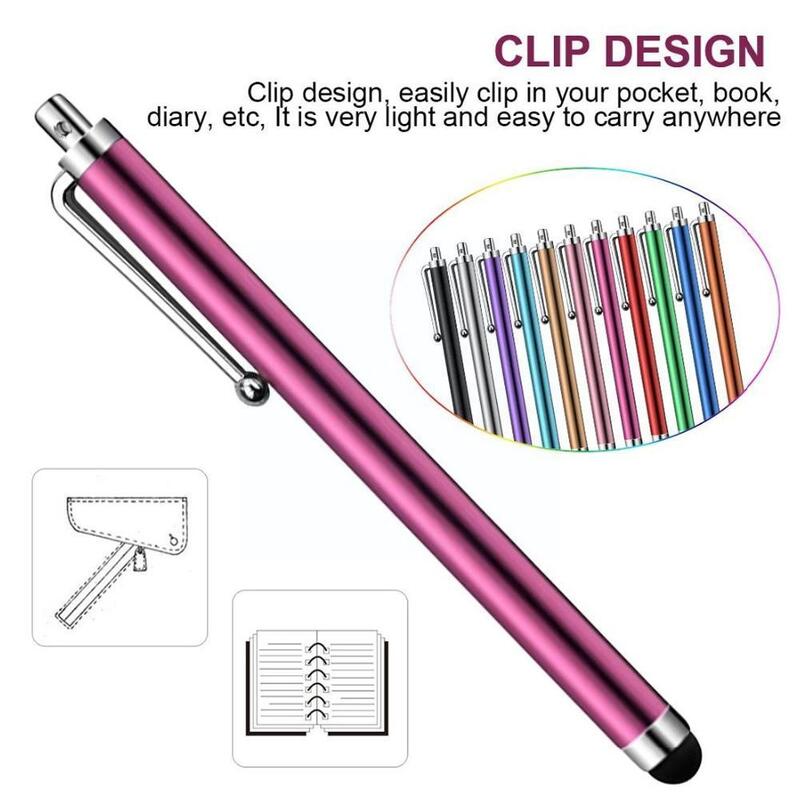 Penna capacitiva smartphone Kugelschreiber per schermo capacitivo casuale a colori S penna stilo universale in metallo W7s2