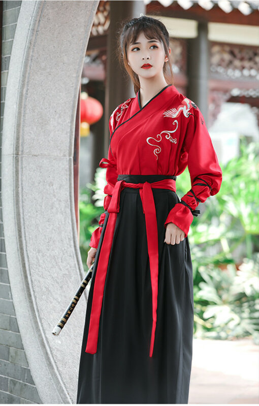 Tang-dynastie Oude Kostuums Hanfu Jurk Chinese Folk Dance Zwaardvechter Kleding Traditionele Fee Chinese Uniform Cosplay