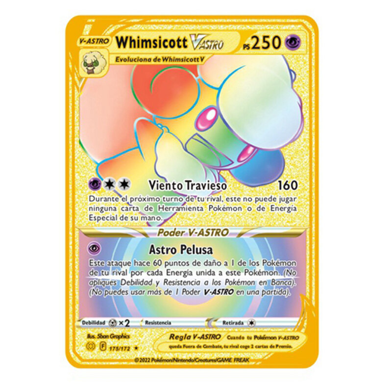 Pokemon Pikachu Metall Spanisch Karte Charizard Mewtwo Ex Vmax Spiel Sammlung Anime Spielzeug Geschenke Für Kinder