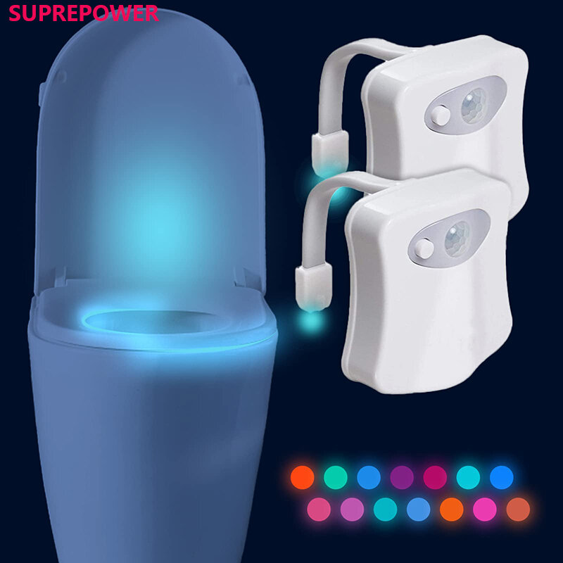 Inteligentne 16 kolorów LED Light Home toaleta delikatne oświetlenie klapa sedesu podświetlenie PIR czujnik ruchu światło nocne do toalety łazienka światło