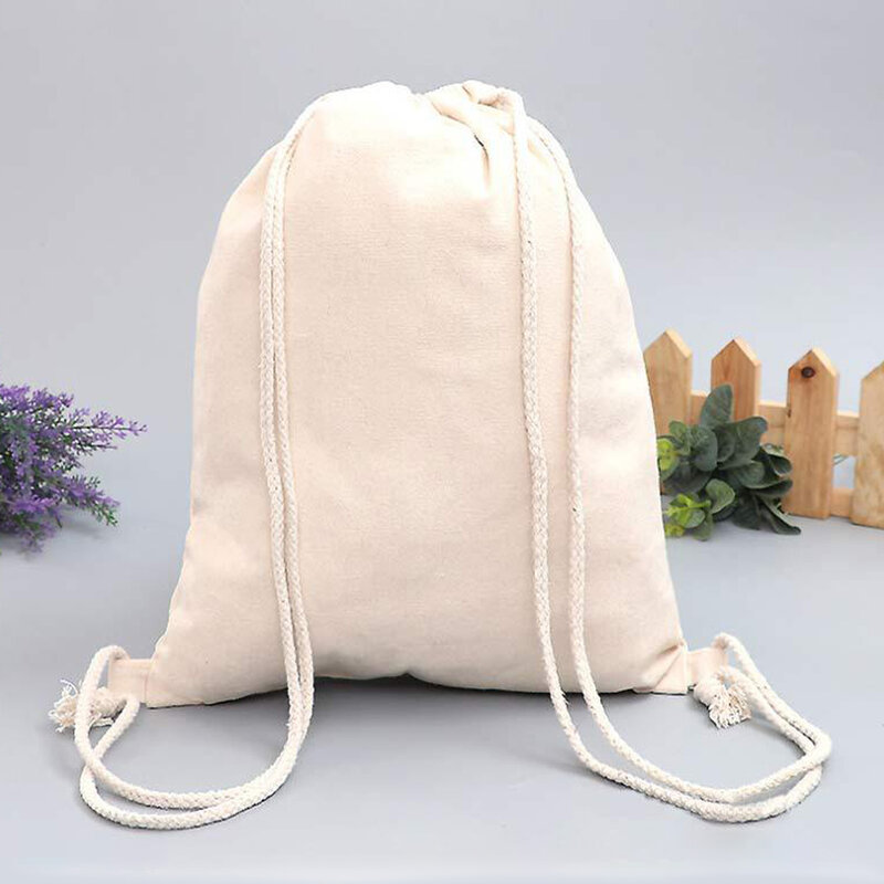Packaging Outdoor Camping Large Capacity DIY Paint Toys Travel Drawstring Storage Bag Canvas Pouch Wear Resistant Solid Picnic