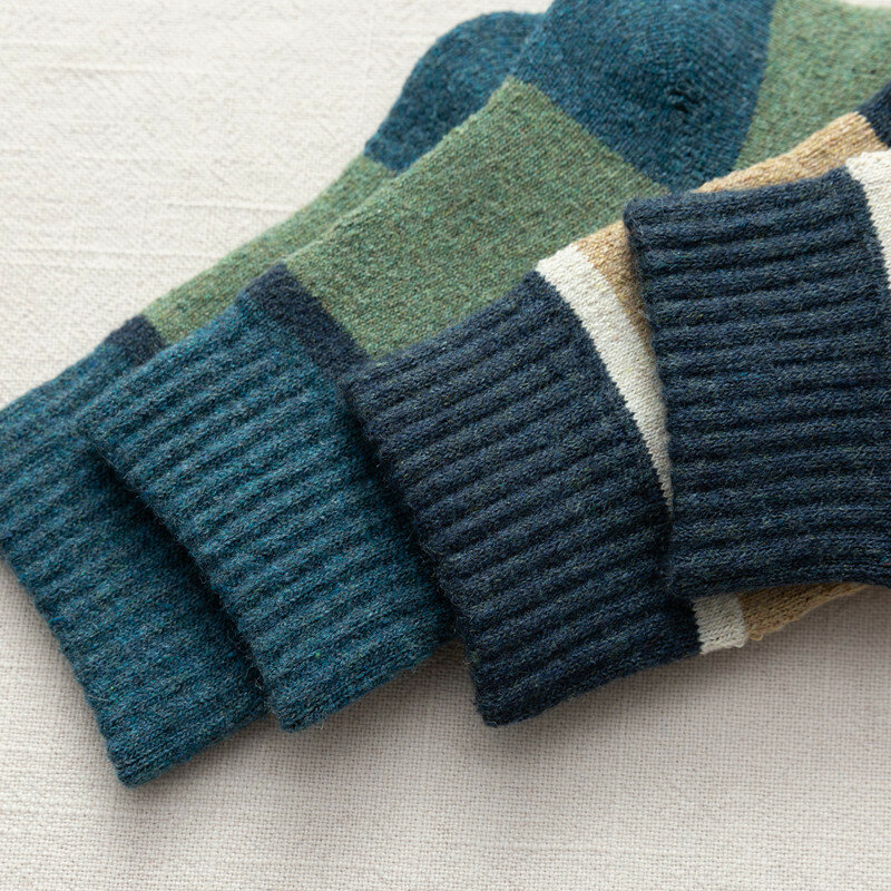 Носки женские шерстяные кашемировые, утепленные Повседневные носки с прострочкой, 5 пар, Осень-зима
