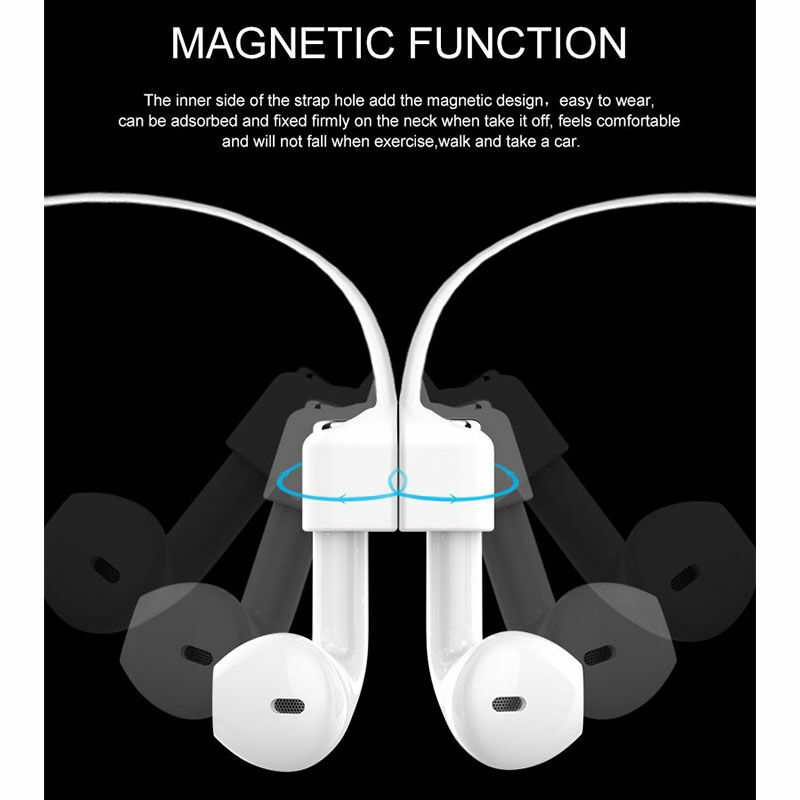 Earphone Nirkabel Magnetis Kabel Tali Gantung untuk Airpods 2 3 Pro Headphone Bluetooth Nirkabel Tali Leher dengan Tali Antihilang