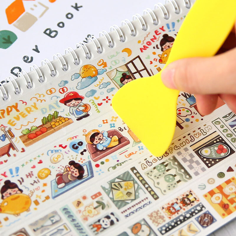 Buku Catatan Kertas Rilis 24 Lembar Stiker Selotip Washi Buku Stiker Dapat Digunakan Kembali Album Pengumpul untuk Alat Tulis Jurnal Lembar Memo
