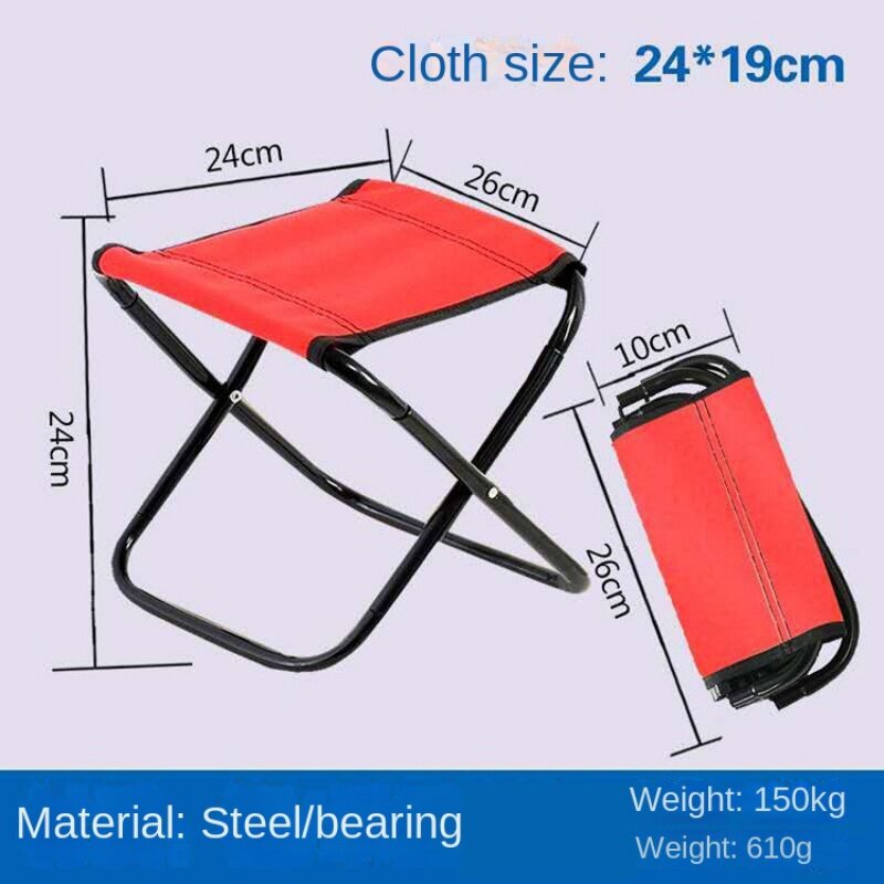 Queuing Portable Folding Chair, Recliner Shrink Car, Traveling, Leisure Pocket Chair, Thickened, Foldable and Portable Stool
