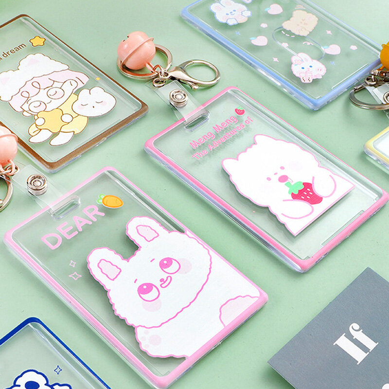 Cartoon Card Cover Printed Card Sleeves Transparent Cards Cover Access Cards Protection Sleeves Acrylic Cards Cover Transparent