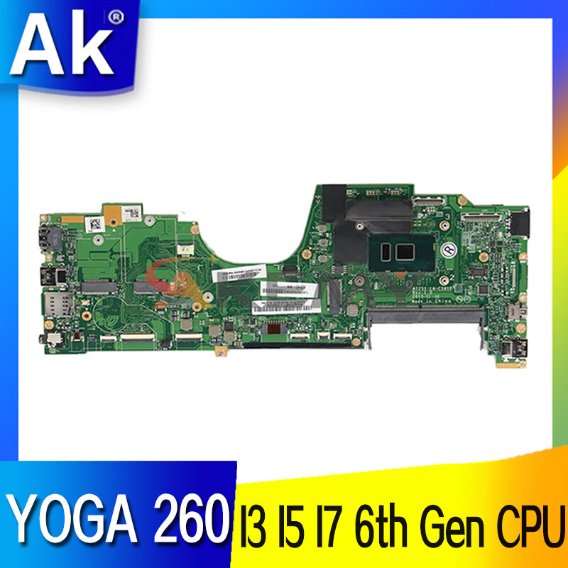 Carte mère pour ordinateur portable Lenovo ThinkPad YOGA260 YOGA LA-C581P, entièrement testée, 260 avec CPU LA-C581P/6600U, DDR4, i7-6500U testé, 100%