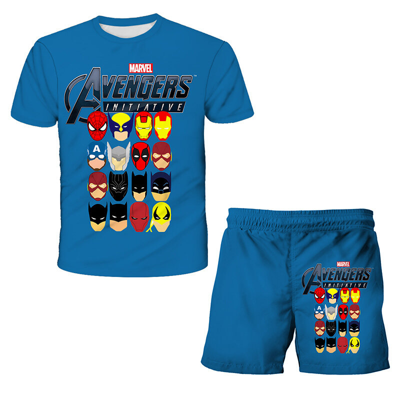 Série marvel crianças roupas meninos conjuntos de roupas 3d impressão gráfico camiseta menina conjunto infantil roupas esportivas para crianças de duas peças do bebê