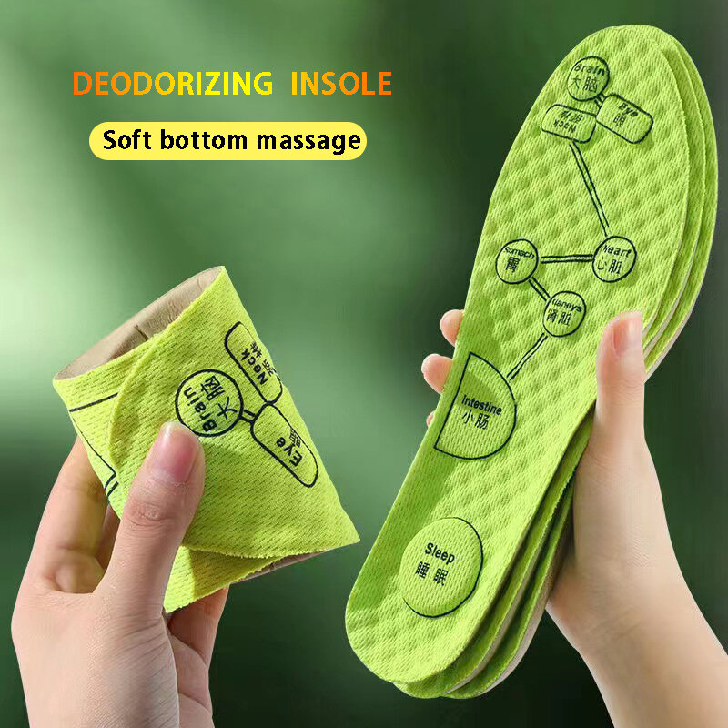 Nieuwe Paar Orthopedische Schoenen Zachte Massage Deodorant Running Sport Inlegzolen Voor Shock-Absorberend Ademend Ontgeuringseffect Pu Zachte Pad