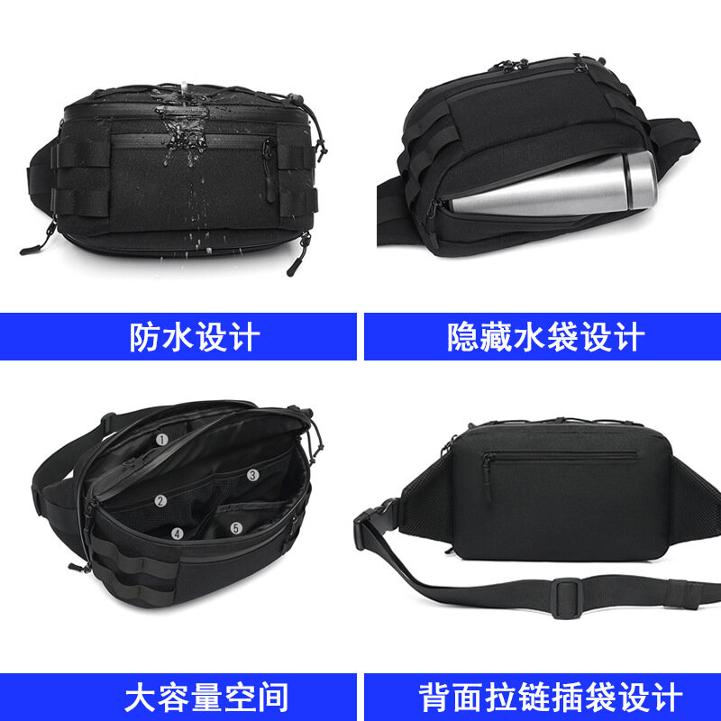 New men's waist bags wholesale multi-function tactical chest bags outdoor sports waterproof shoulder bags men's bags