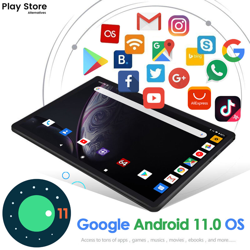 High-Performance Large-Memory Tablet PC Snapdragon 845 Android 11 Tab Google Play Dual SIM Cards GPS Bluetooth WiFi Mobile Call