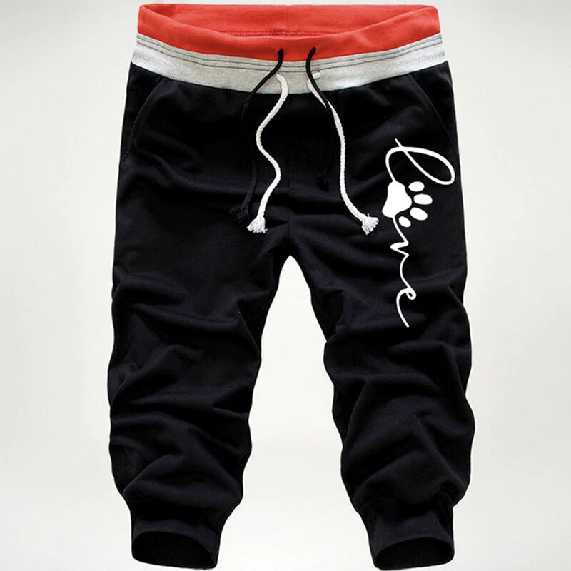 Męskie letnie modne spodnie dresowe luźny krój Jogger siedem punktów spodnie męskie dorywczo Fitness sportowe spodenki Capri na zewnątrz (4 kolory)