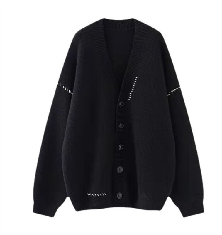 Maglione lavorato a maglia stile coreano moda donna estate stampata Casual Kawaii Polo giapponese giacca maglione Vintage Y2K abbigliamento