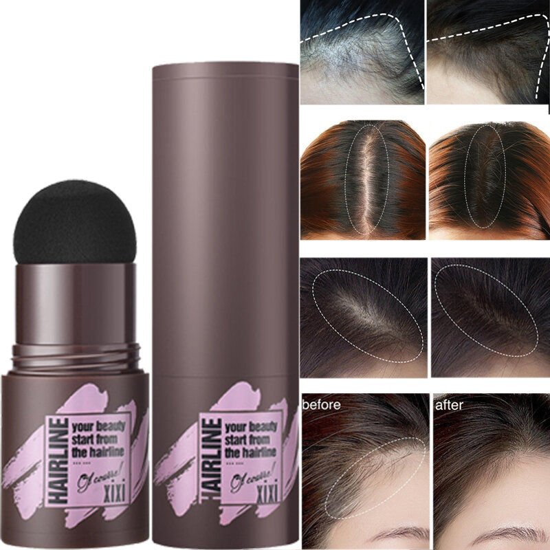 Sombra de pelo Natural de 3 colores, polvo de contorno de línea de pelo, sombra de borde de raíz de pelo Unisex, polvo de relleno de cejas