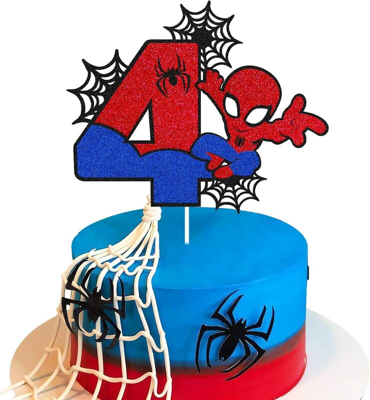 1Set Atasan Kue Pesta Ulang Tahun Avengers Pahlawan Super Spiderman Hulk Iron Man Dekorasi Kue untuk Anak-anak Perlengkapan Pesta Ulang Tahun