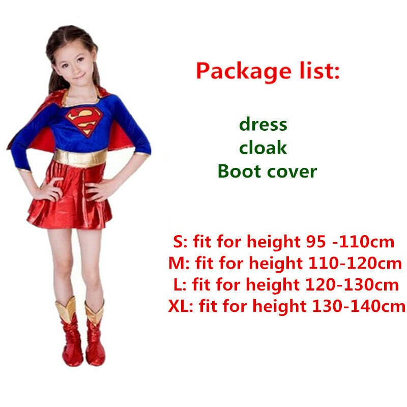 Purim ano novo crianças supergirls super meninas cosplay traje aniversário carnaval festa vestido roupas
