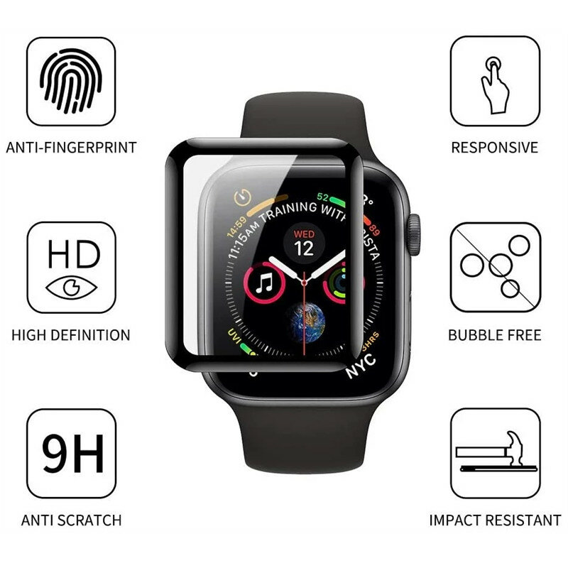 Película transparente HD de flexión en caliente 3D para Apple Watch serie 7, 41mm, 45mm, película HD, accesorios protectores de pantalla para iwatch 6, 5, 4, 3, Se, 40mm, 44mm