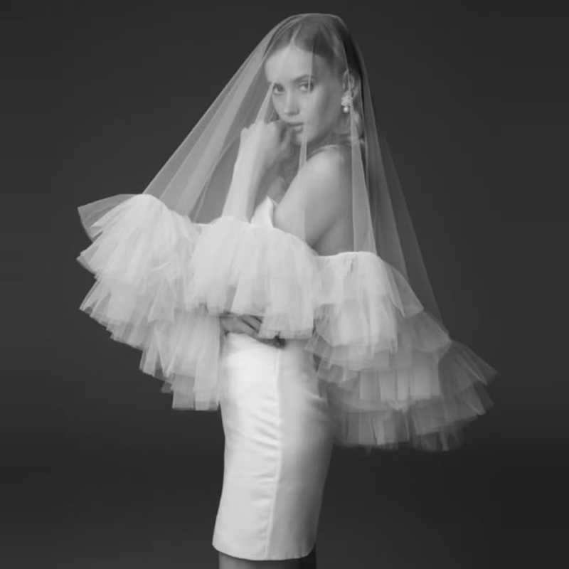 غطاء الحجاب الزفاف مع طول الكوع ، V183 ، 2 طبقات الحجاب الزفاف ، اكسسوارات للشعر الزفاف ، هالوين رائع ، أحمر الخدود الوجه