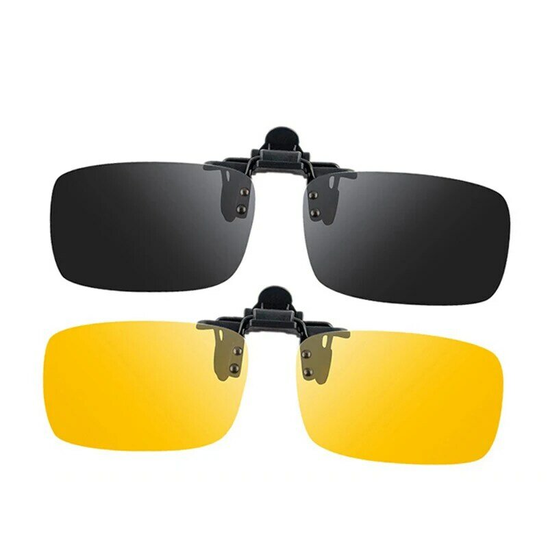 Polarized Lens Clip on Sunglasses Anti-Glare Night Vision Driver Goggles Car Night Vision Glasses Square Glasses Ultra-light