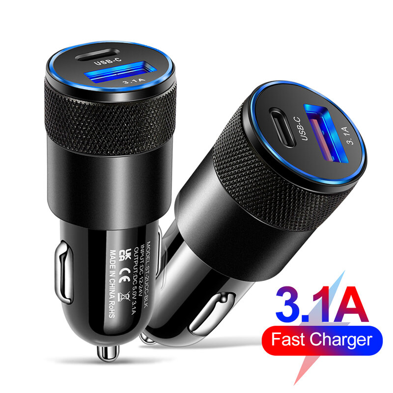 70W PD Car Charger USB Type C Fast Charging in Car Phone Adapter for iPhone 13 12 Xiaomi Huawei Samsung S21 S22 Quick Charge 3.0