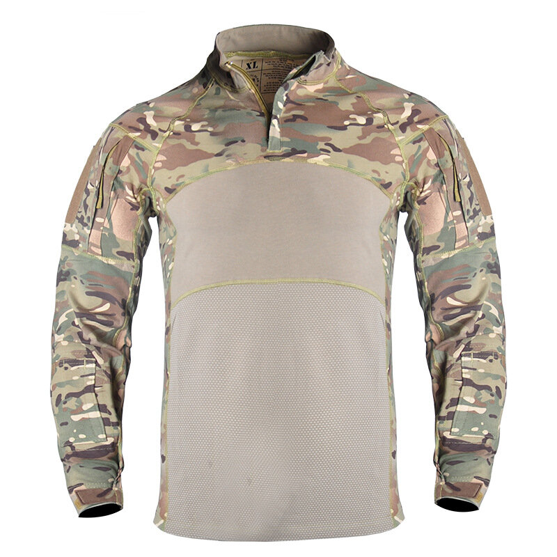 Men Long Sleeve Tactical Shirts Hiking Multicam FROG Training Clothes Winter Camouflage Airsoft Cycling Camping Combat T-Shirts