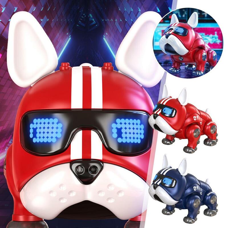 LMC Dance Music Bulldog Robot Intelligent Interactive Dog With Light Toys For Children Kids Early Education Baby Toy Boys Girl