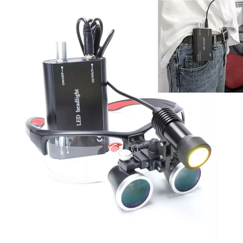 2.5X 3.5X Binocular Loupes 5W Dental LED Head Light Lamp For Magnification 5W Light Dentisit Surgical Headlight Lab Equipment