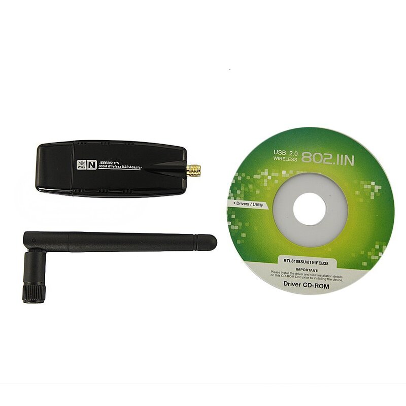 300M Wireless USB network card desktop notebook network card with 2dbi antenna RTL8192 WLC10