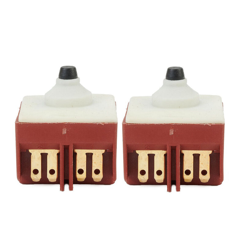 Botões plásticos do metal do interruptor do moedor de ângulo, acessórios das ferramentas elétricas, 100mm, 2.5x2.5cm, 1 PC, 2 PCes