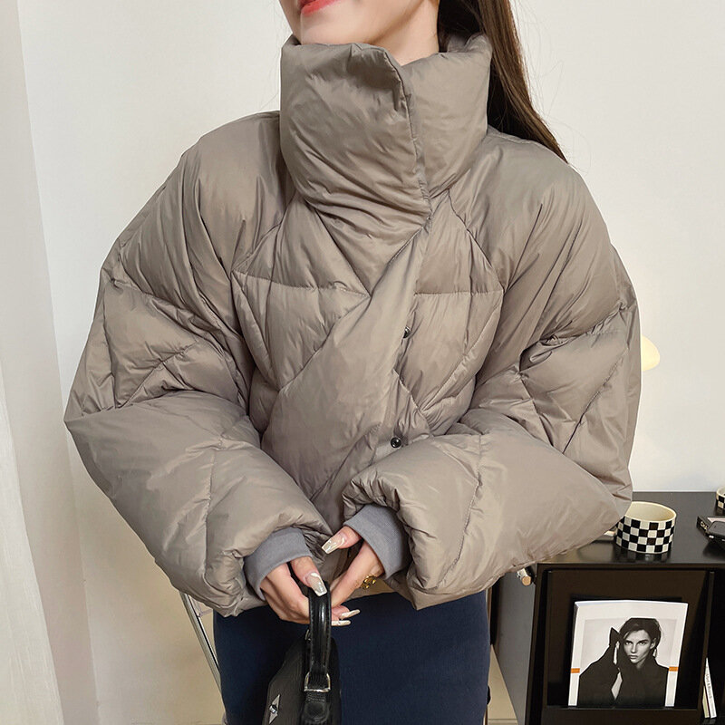 Однотонный легкий пуховик с нулевым давлением, плотное теплое Женское зимнее пальто, куртки, пальто, женская одежда 2021