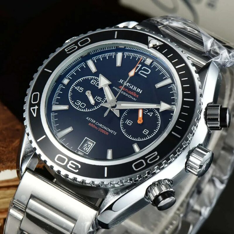 Nova marca original relógios para homens clássico multifunction relógio de aço inoxidável completo qualidade superior negócio cronógrafo aaa relógios