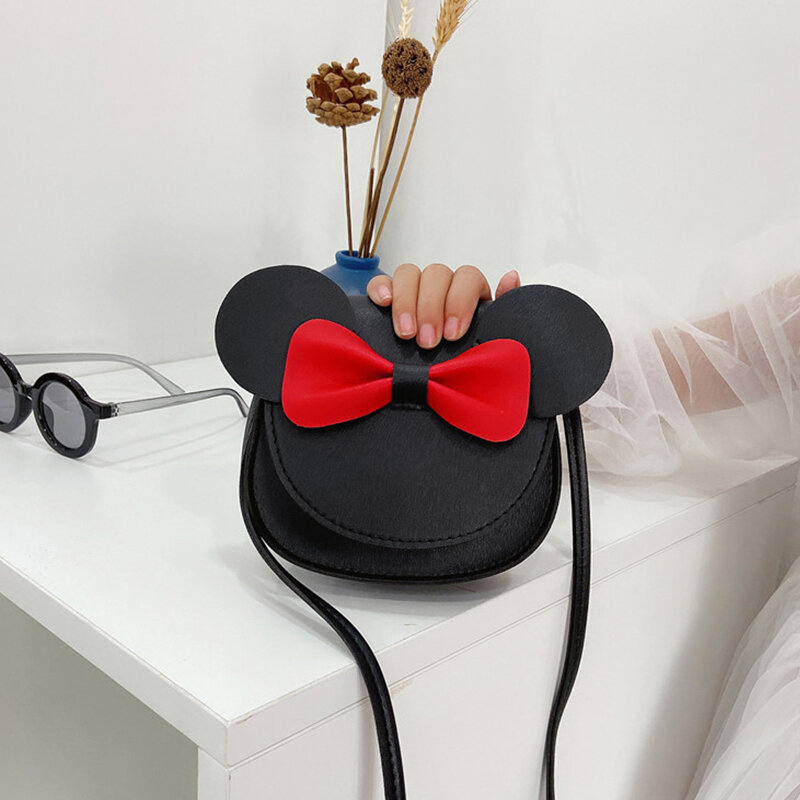 2023 New Child Purse women's Girl Cartoon Crossbody Bag Cute Mouse Ear Bowknot Handbag Fashion Designer borse a tracolla da donna