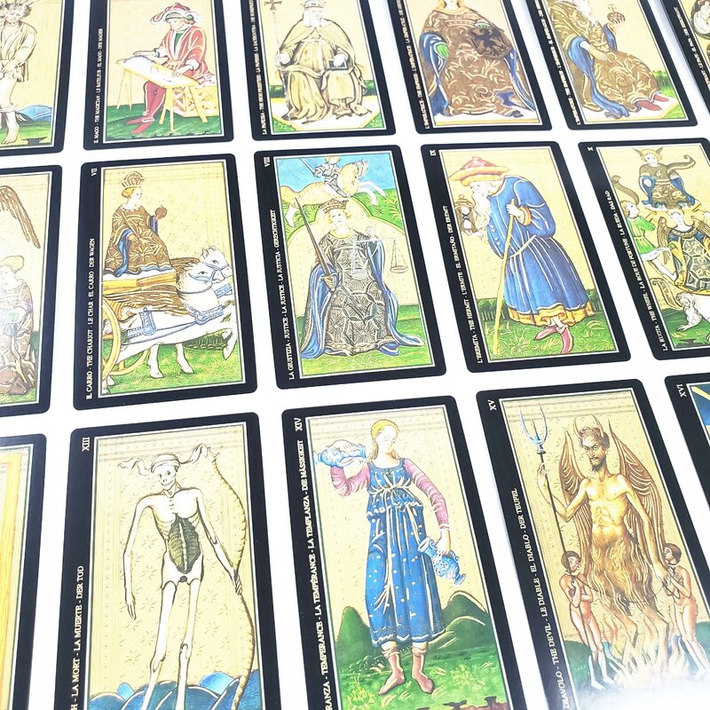 Produk Paling Populer 12X7cm Visconti Tarot Semua Kartu Bahasa Inggris untuk Orang Tua-anak Interaktif Menarik Permainan Papan Lucu