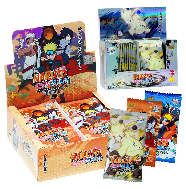Bandai genuíno anime sasuke narutoes coleção raro caixa de cartões uzumaki uchiha jogo hobby colecionáveis cartões para presentes da criança brinquedos