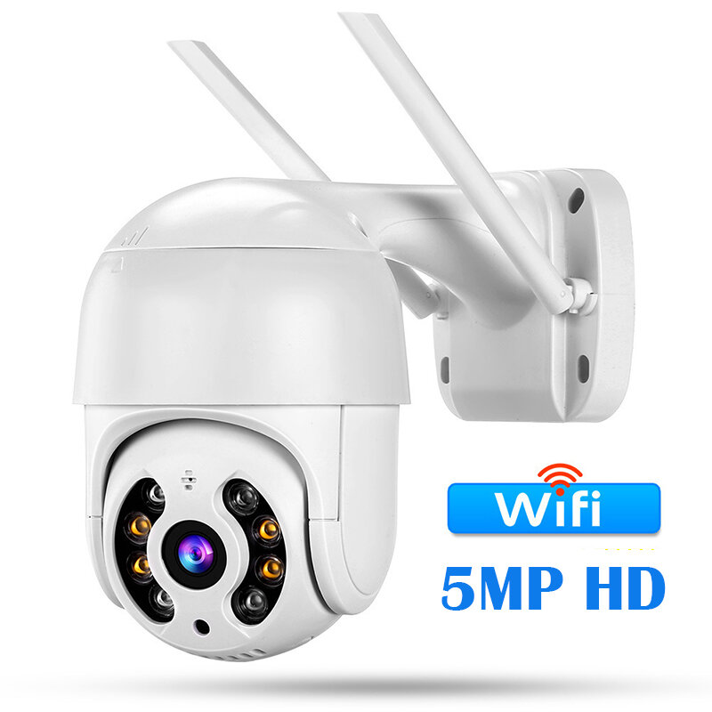 오리지널 5mp HD iP 카메라, 야외 AI 인간 감지 무선 보안 CCTV 카메라, 디지털 줌 감시 와이파이 카메라