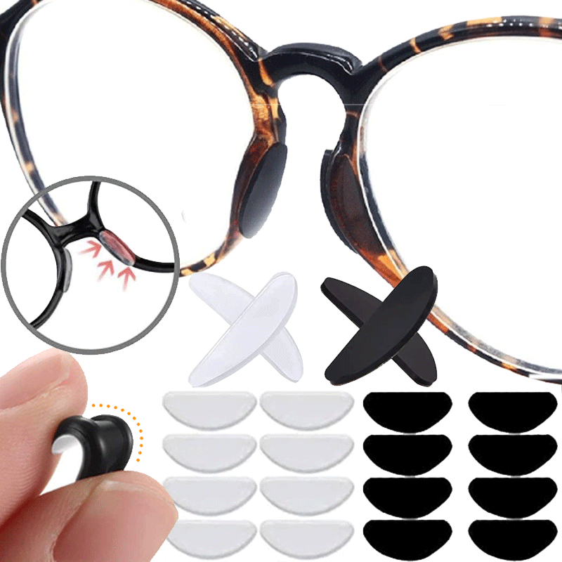 Almohadillas Adhesivas de silicona para gafas, antideslizantes, finas, blancas, accesorios para gafas, 20 pares