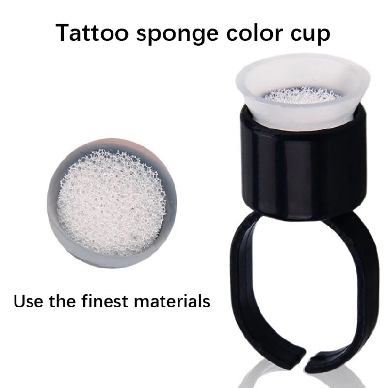 Frete grátis plástico descartável microblading tatuagem copo permanente maquiagem pigmento claro titular recipiente tampa tatuagem acessório