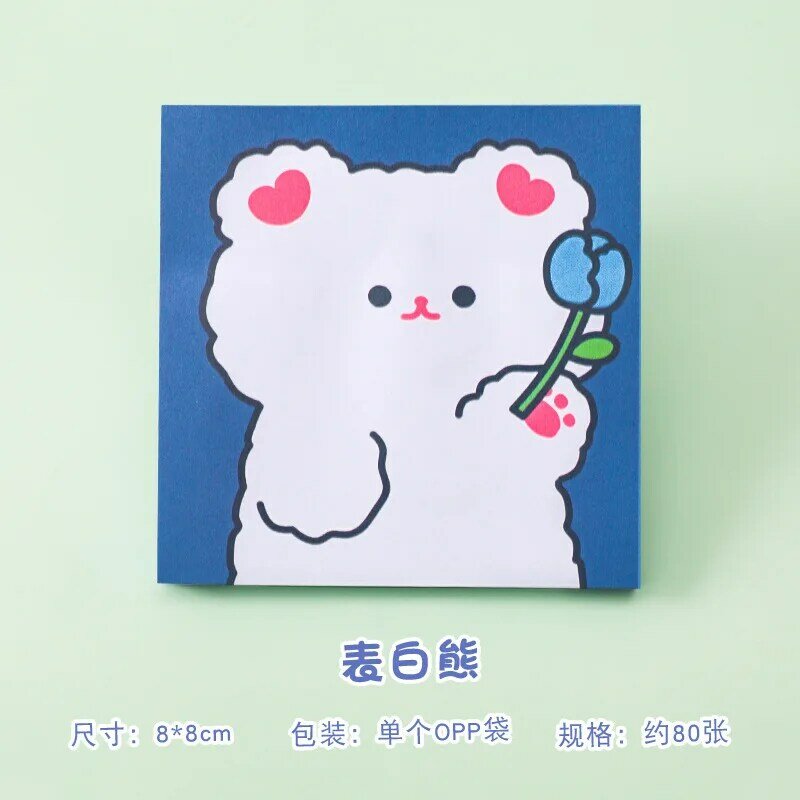 80หน้าเกาหลี Sticky Notes น่ารักหมีหนังสือนักเรียนข้อความ N ครั้งโพสต์สาวการ์ตูนเครื่องเขียน Kawaii Office Memo...