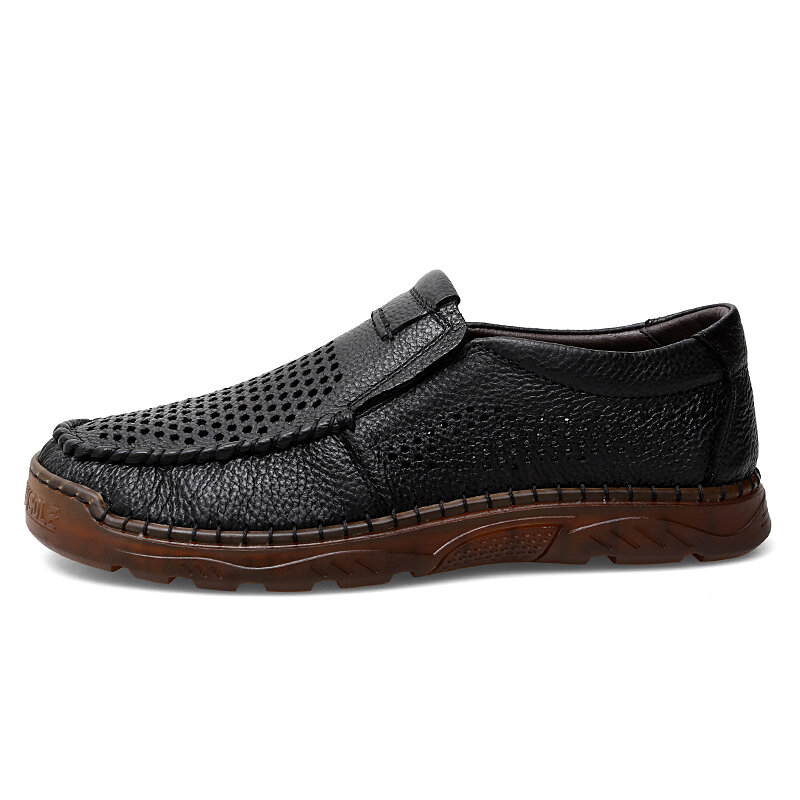 Scarpe Casual da uomo Sneakers 2022 New Genuine Leather Handmade Retro Leisure mocassini neri scarpe Zapatos Casual es Hombres scarpe da uomo