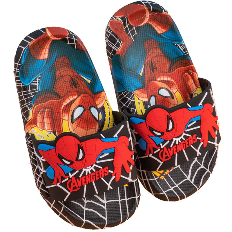 Тапочки детские хлопковые с мультяшным человеком-пауком, сандалии для принцесс, для мальчиков, девочек, мужчин и женщин, домашняя обувь для спальни
