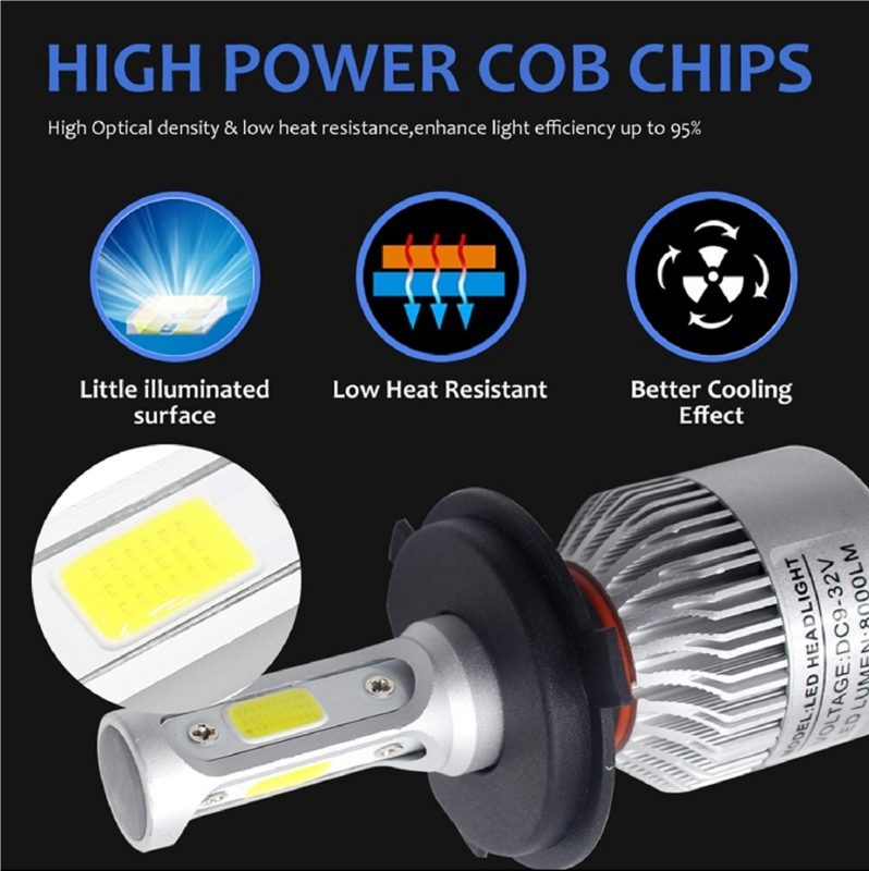 LED車のヘッドライト電球,電球,ハイビーム,6000k,電球