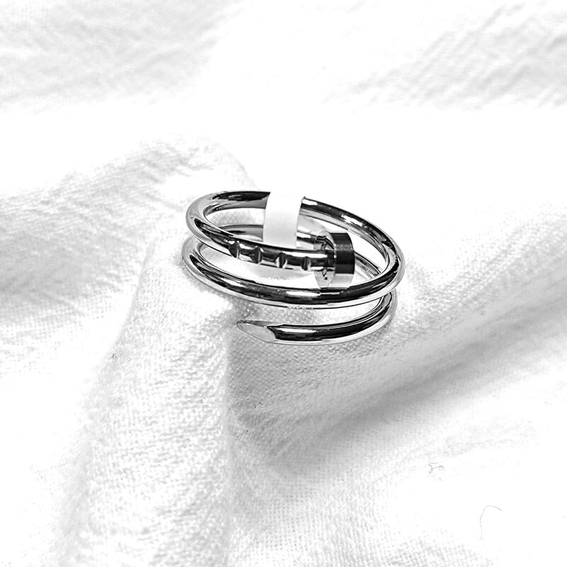 ASONSTEEL – anneaux à ongles de luxe, vis multicouche, taille 6-9, couleur or, acier inoxydable, bijoux pour femmes et hommes, mariage Stranger Things Rock